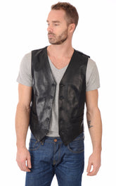 Men Genuine Leather Waistcoat 02 SkinOutfit